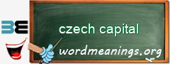 WordMeaning blackboard for czech capital